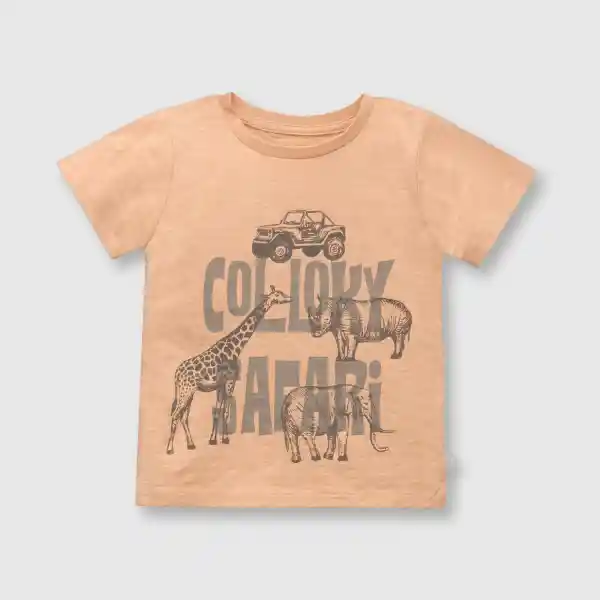 Polera Safari de Bebé Niño Pomelo Talla 3/6M Colloky