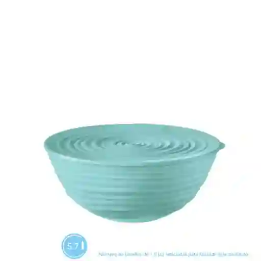 Contenedor Con Tapa Verde Aqua Colección Tierra 18 cm