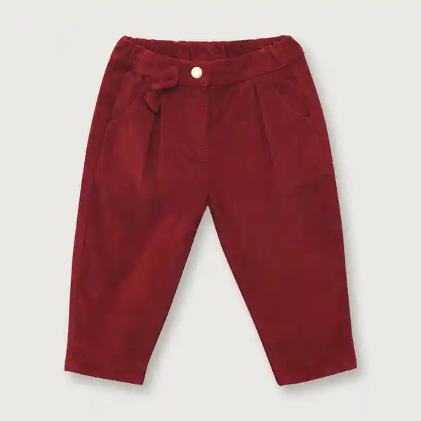 Pantalón Bombacho Con Moños de Niña Rojo Talla 9M Opaline