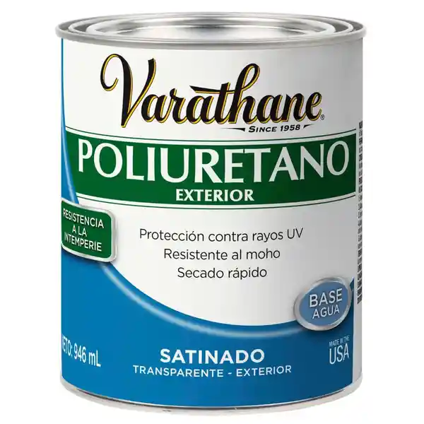 Varathane Barniz Poliuretano Base Agua Transparente Satinado