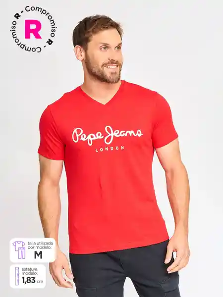 Pepe Jeans Polera Manga Corta Eggo vn Rojo L SS25