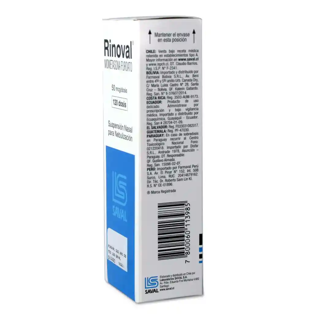 Rinoval Suspensión Nasal para Nebulización (50 mcg)