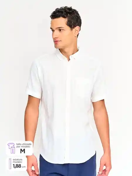 Kenneth Stevens Camisa Manga Corta Lin Ebolin Blanco M SS25