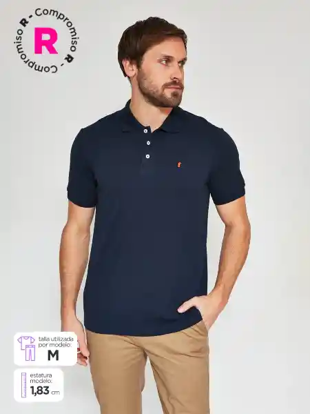 Kenneth Stevens Polera Manga Corta Piq Sb Azul Marino S SS25