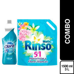 Combo Cloro Gel Tradicional + Rinso Detergente Liquido