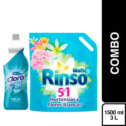 Combo Cloro Gel Tradicional + Rinso Detergente Liquido