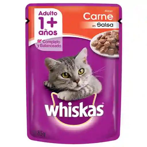 Whiskas Alimento Húmedo para Gato Adulto Sabor Carne en Salsa