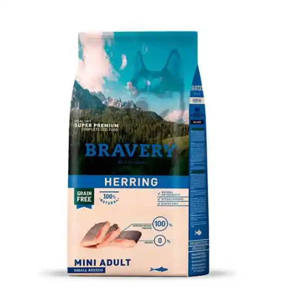 Bravery Alimento Para Perro Mini Adulto Herring