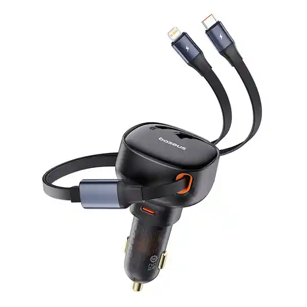 Cargador De Smartphone Para Auto Tipo C Con Cable Tipo C Y Lightning