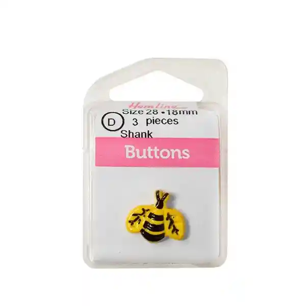 Botón Plástico Animales Abeja Hb09028.04 18mm 3