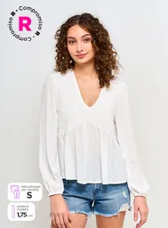 Blusa Manga Larga Coco Bb2 Ess C3 V24 Crudo M S24