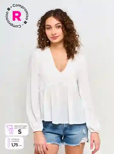 Blusa Manga Larga Coco Bb2 Ess C3 V24 Crudo M S24