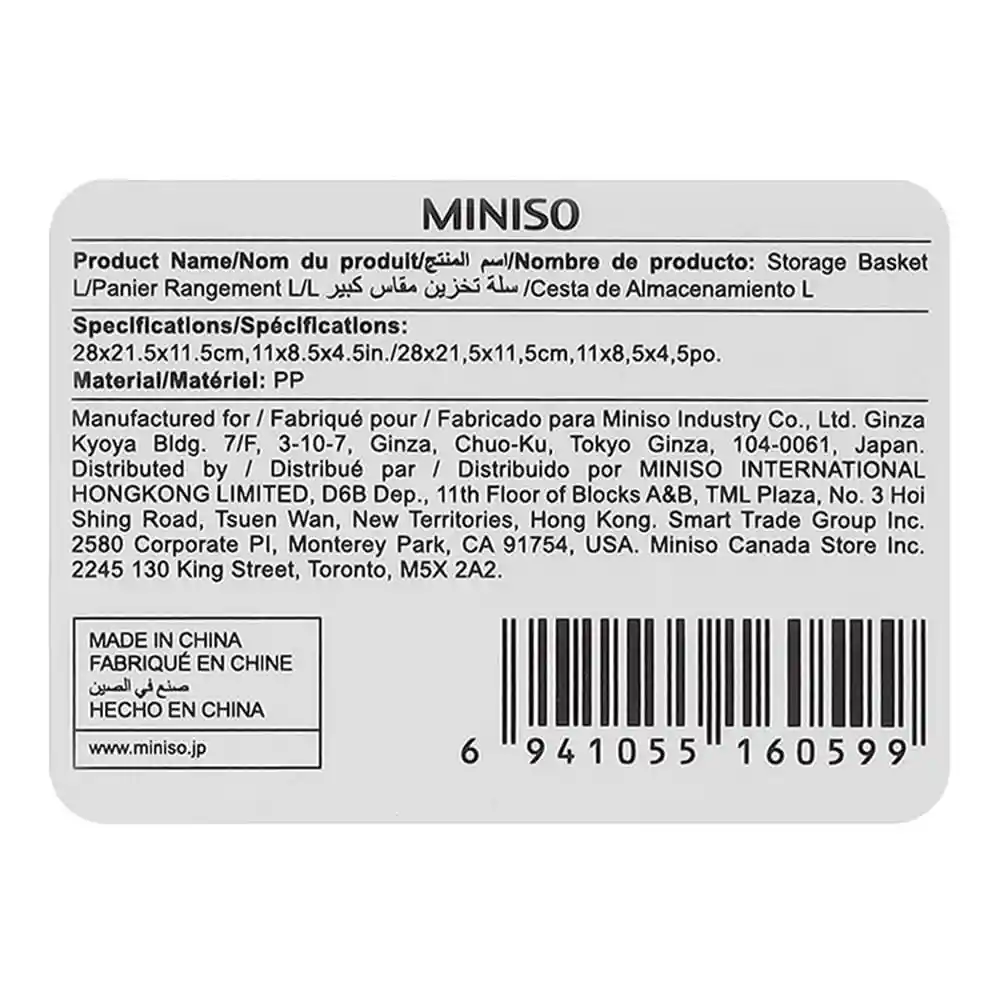 Miniso Caja De Plastico L