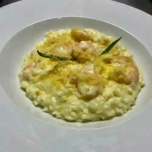 Risotto a la Crema con Camarones