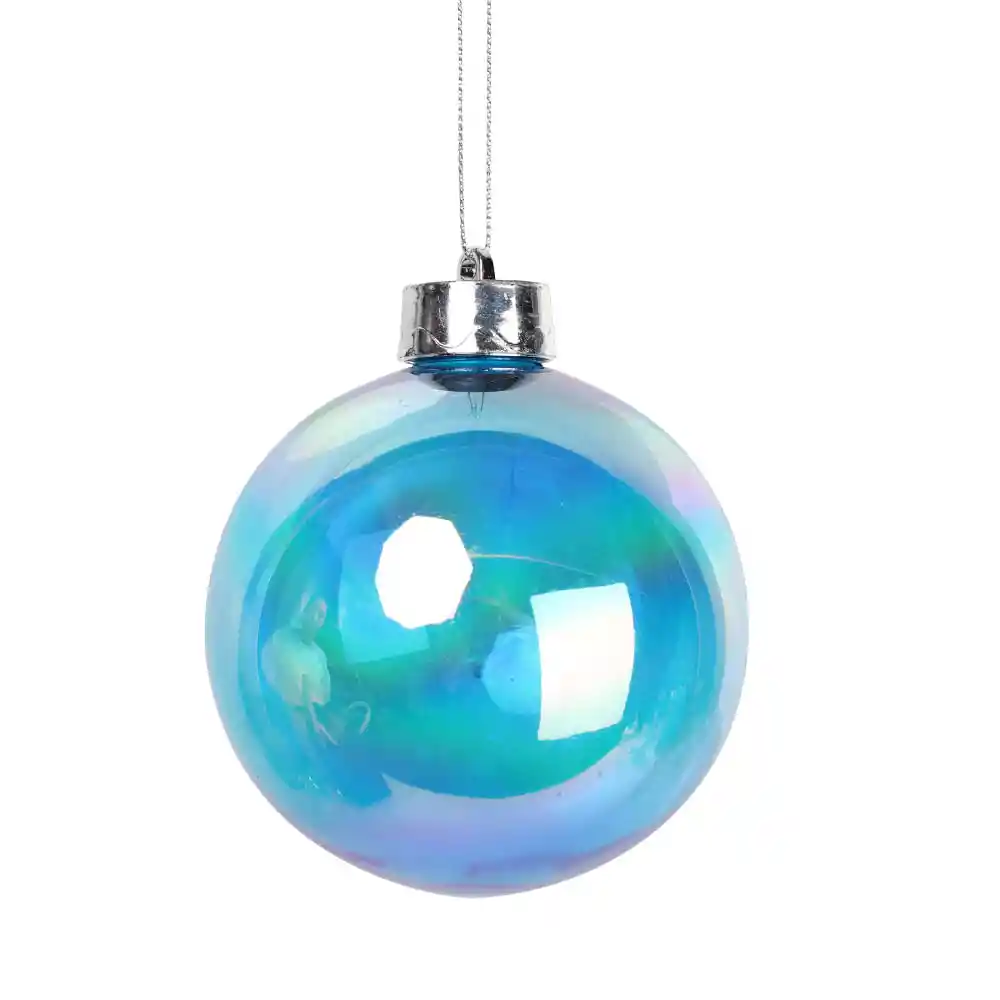 Esfera Krea Iridiscente M Blue Merry Navidad