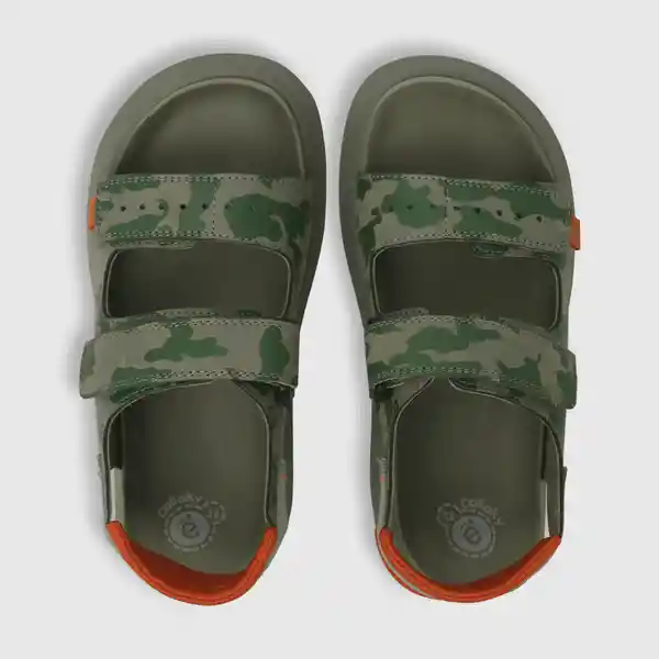 Sandalias Doble Ajuste Camuflada Niño Verde Musgo T. 33 Colloky