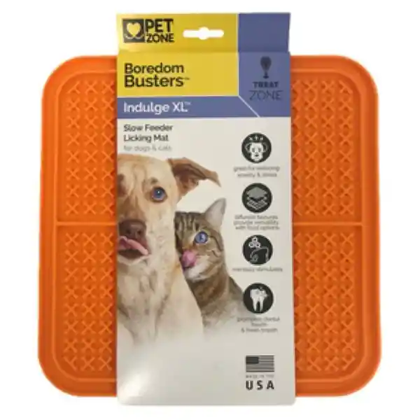 Pet Zone Taza Licking Mat Indulge Boredom Busters Naranja Grande