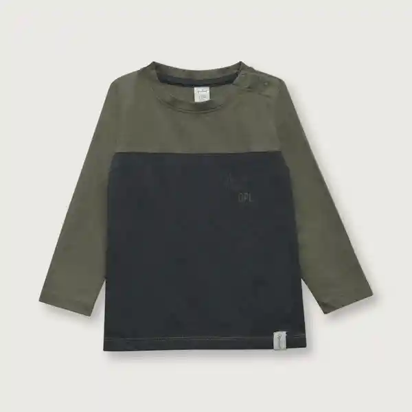 Polera Bloques de Niño Verde Talla 18M Opaline