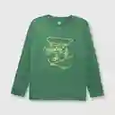 Polera Estampada de Niño Verde Musgo Talla 2A Colloky