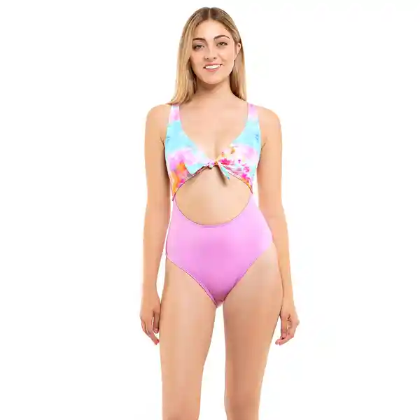 Trikini Con Nudo Ajustable Estampado Fucsia Talla L Samia