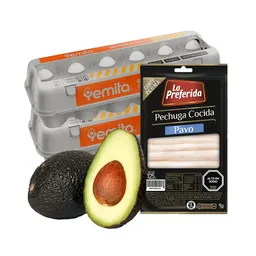 Combo la Preferida Pechuga de Pavo Cocida Corte Pluma Palta Hass