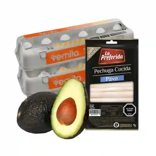 Combo la Preferida Pechuga de Pavo Cocida Corte Pluma Palta Hass