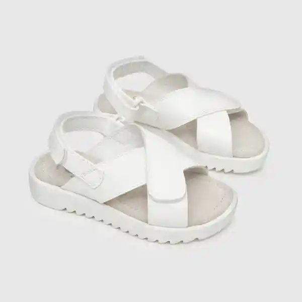 Sandalias Doble Ajuste de Niña Blanco Talla 26 Colloky