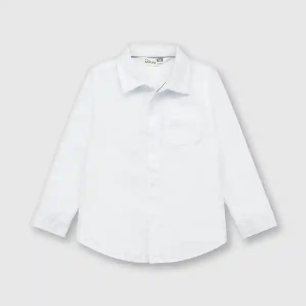 Camisa Clásica Oxford de Bebé Niño Blanco Talla 12/18M Colloky