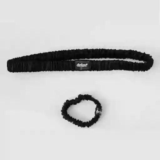 Drims Set Cintillo + Scrunchie de Seda Negro