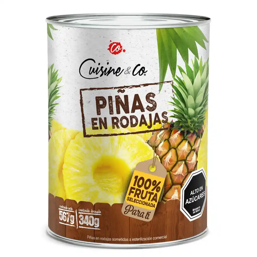 Piñas en rodajas 340 g drenado