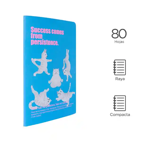 Cuaderno Forrado de Yoga School Gato 80 Hojas Miniso