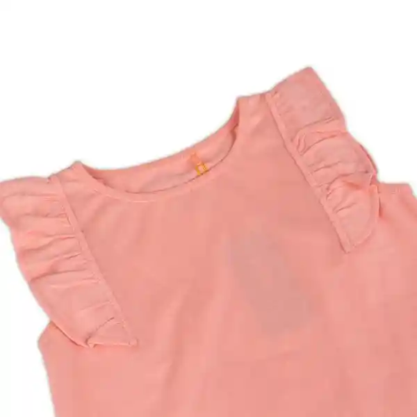 Polera Manga Corta Niña Durazno Talla 10 A Pillín