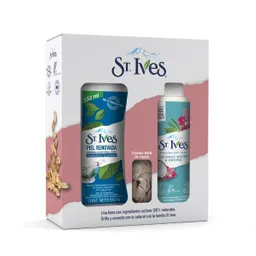 St.Ives Kit Crema Elastiidad + Esponja + Hidratante Pink Mand