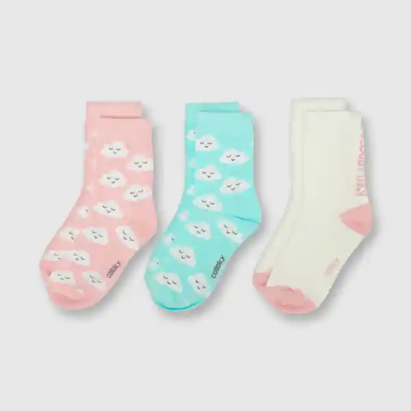 Pack Calcetines de Niña Pink Cloud Talla 34/37 Colloky