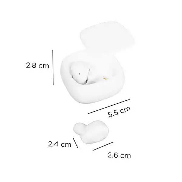 Miniso Audífonos Inalámbricos Tws Con Tapón de Rosca M1 Blanco