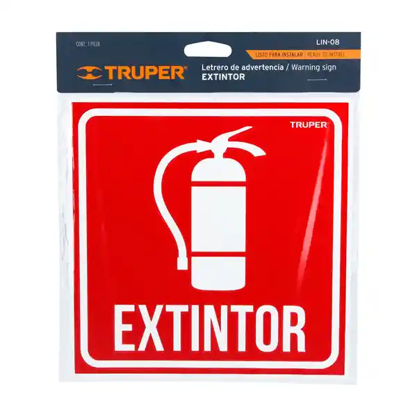 Truper Letrero "Extintor" 19 x 19 cm