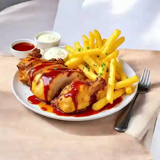 Pollo Asado + Papas Fritas Grandes