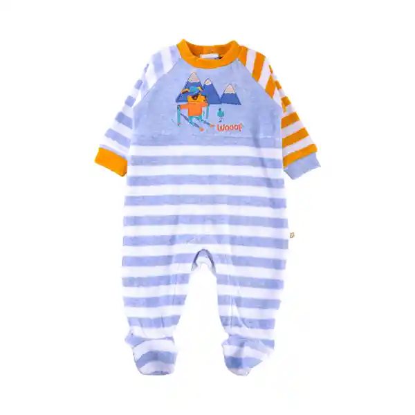 Pijama Osito Plush Bebé Niño Celeste Talla 3 M Pillin