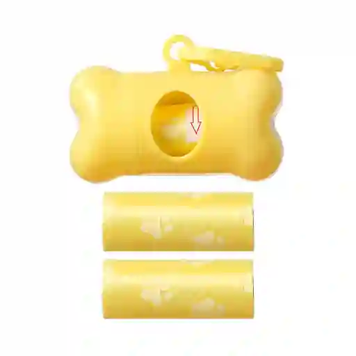 Miniso Set Dispensador de Bolsas Para Fecas Amarillo