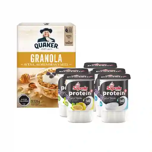 Combo Quaker Granola de Avena Almendras y Miel Soprole Yoghurt B