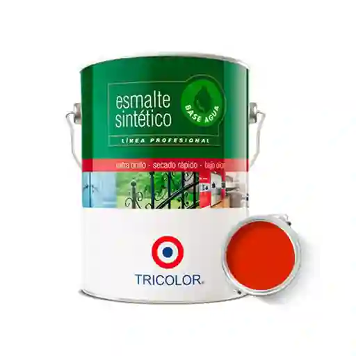 Tricolor Esmalte Sintético Base Agua Profesional Rojo Mandarín