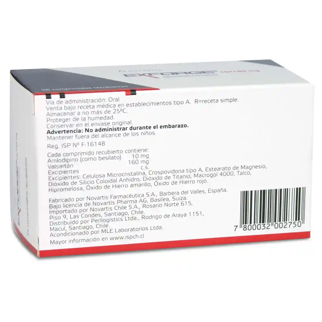 Exforge 10 mg/160 mg Comprimidos Recubiertos