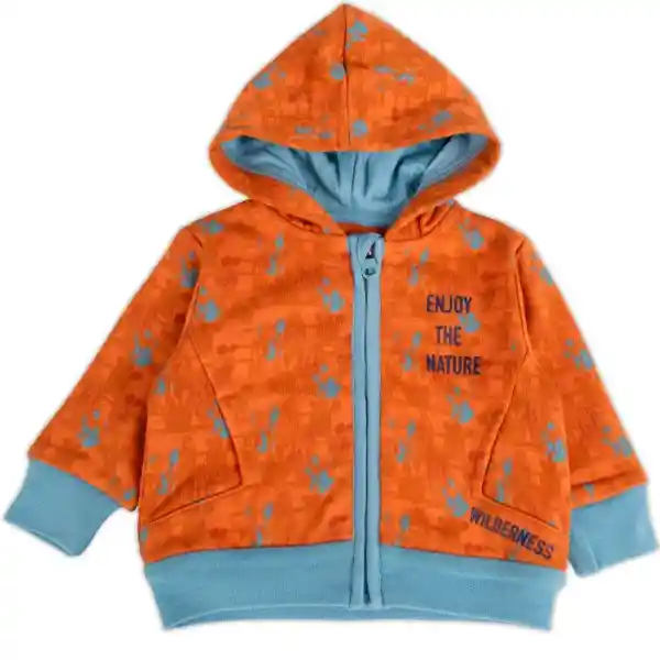 Conjunto Buzo Bebé Niño Naranja Talla 9 M