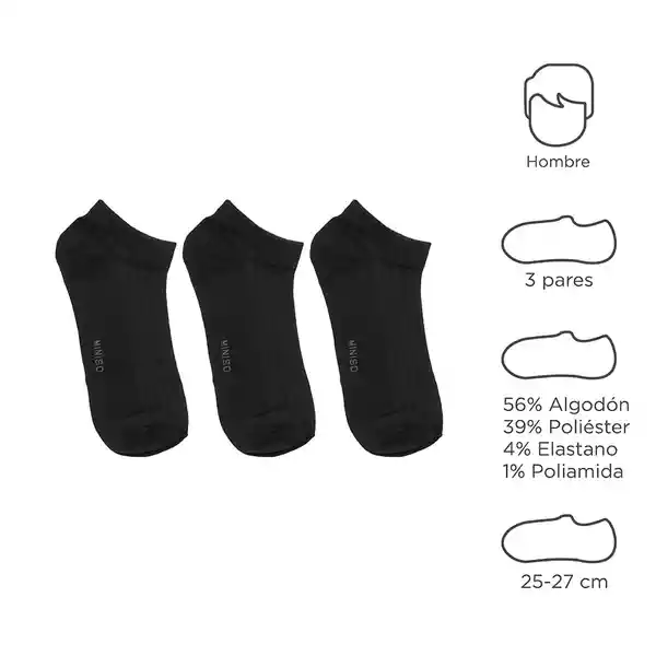 Calcetines Para Hombre Transpirables de Malla 3 Pares Miniso