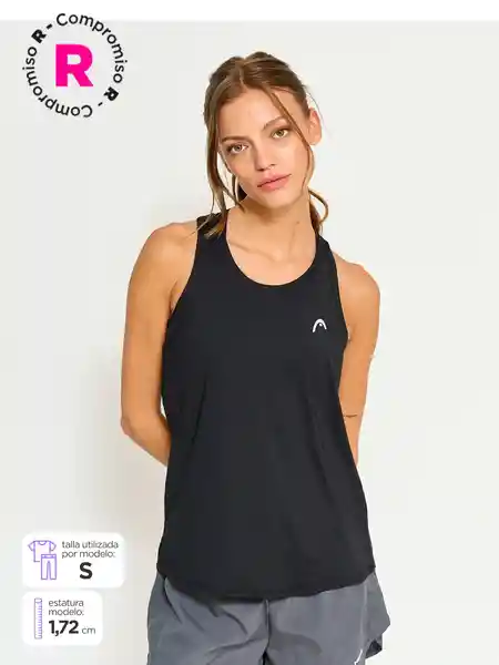 Head Polera Sin Manga New Tank Mujer Ttem Negro L