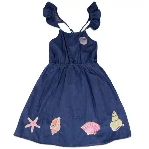 Vestido Niña Azul Talla 2 A Pillín