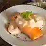 Salmón con salsa de mariscos