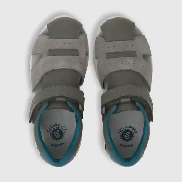 Sandalias Cuero de Niño Gris Talla 33 Colloky