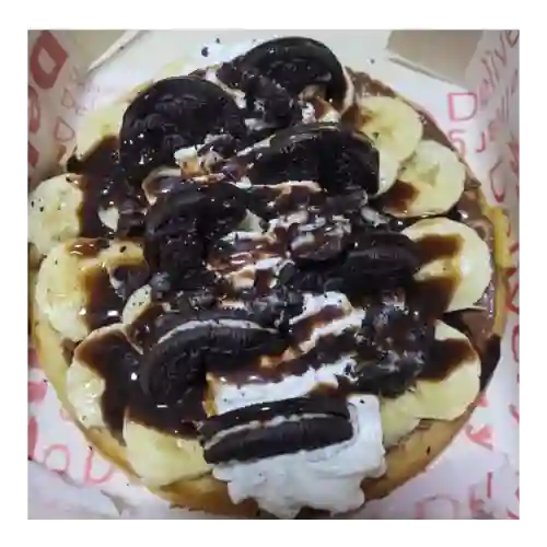 Waffle nutella banana y oreo