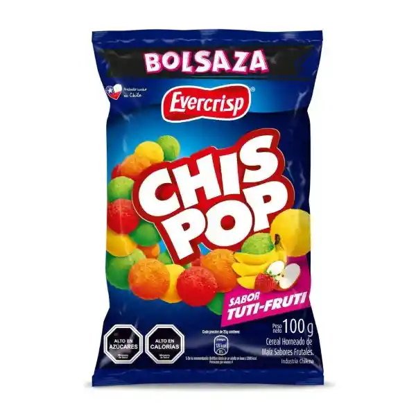 Evercrisp Snack Chispop Sabor Tutti Frutti